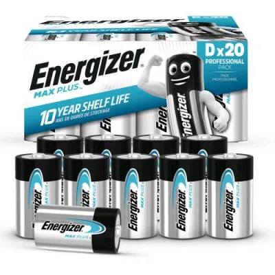 Energizer Max Plus Batterie D Torcia 1.5 V Conf 20 Pz.