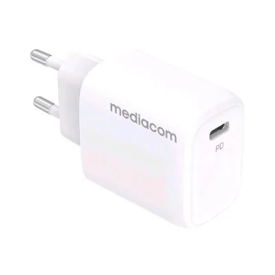 Mediacom MD-A120 PD Charger Caricabatterie da Rete USB-C 20 W Bianco