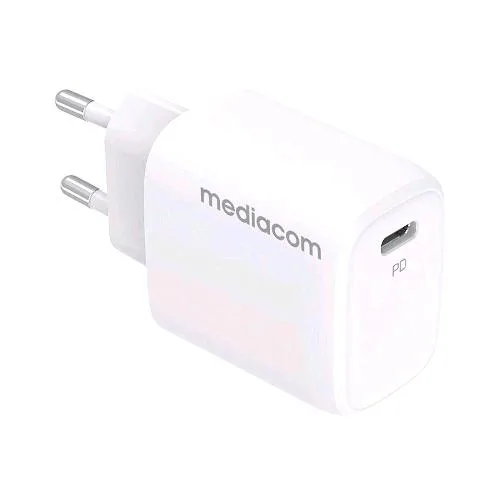 Mediacom MD-A120 PD Charger Caricabatterie da Rete USB-C 20 W Bianco