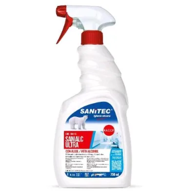 Sanitec Sanialc Ultra Detergente Spray Multisuperfice Flacone da 750 ml Conf 6 Pz.