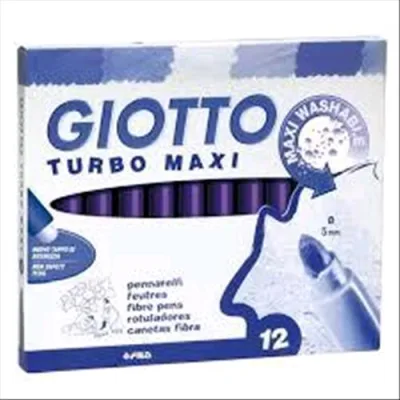 Giotto Turbomaxi Pennarello Maxi Lavabile Punta 5 mm Viola Conf 12 Pz.