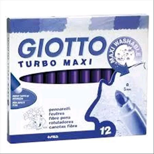 Giotto Turbomaxi Pennarello Maxi Lavabile Punta 5 mm Viola Conf 12 Pz.