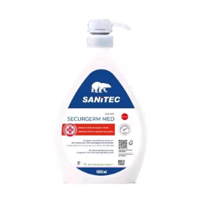 Sanitec Securgerm Sapone Liquido Antibatibatterico Flacone da 1 l con Dosatore Conf 6 Pz.