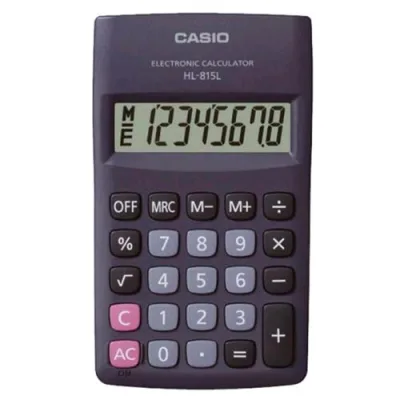 Casio HL-815L Calcolatrice Tascabile 8 Cifre Alimenatzione Batteria Colore Nero