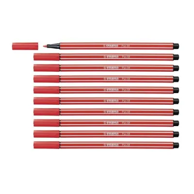 Stabilo Pen 68 Penna per Grafica Tratto 1 mm Colore Carminio Conf. 10 Pz.