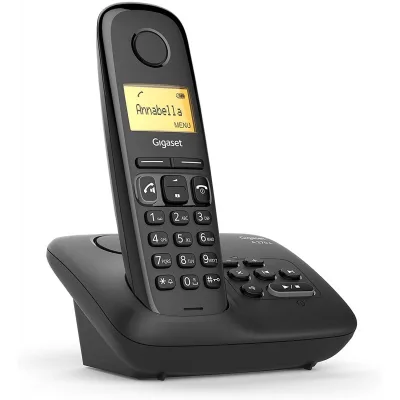 Gigaset A270A Cordless DECT con Segreteria Rubrica Colore Nero