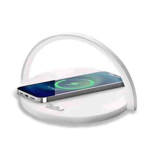 Celly Wllightcirle Lampada con Caricabatterie Wireless 15W 3 Livelli di Intensita' di Luce