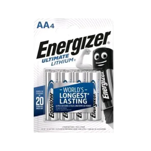Energizer Ultimate Lithium Batteria Stilo AA 1.5 V al Litio Conf 4 Pz.