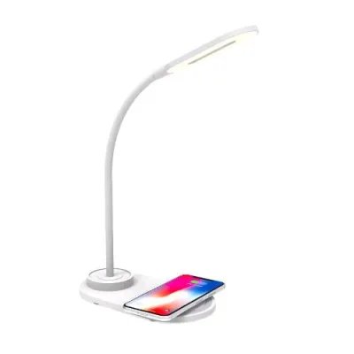 Celly Wllightmini Lampada da Tavolo Flessibile a LED con Stazione di Ricarica Wireless Input Micro USB Colore Bianco