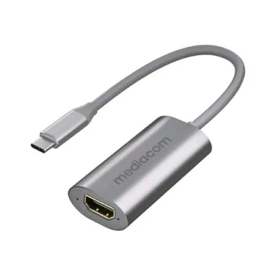 Mediacom MD-C306 Cavo Adattatore Video in Allminio da USB-C Maschio Ad HDMI Femmina Supporta 4K 60Hz