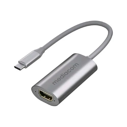 Mediacom MD-C306 Cavo Adattatore Video in Allminio da USB-C Maschio Ad HDMI Femmina Supporta 4K 60Hz