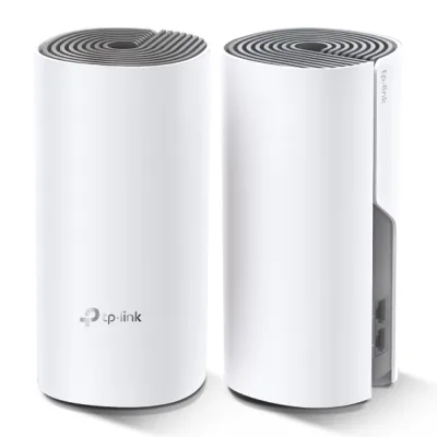 Tp-Link Deco E4 Wi-Fi Mesh Dual Band AC1200 2 Porte Ethernet 100Mbps Modalità Router e Access Point Parental Control 2 Pezzi Bianco