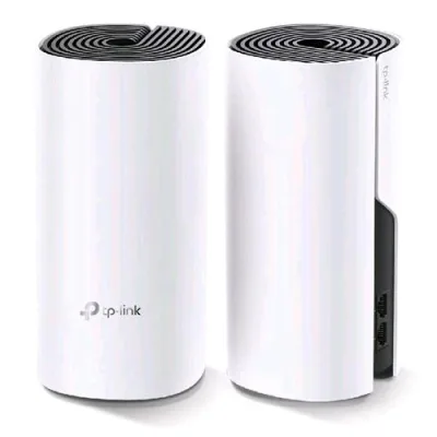 Tp-Link Deco E4 Wi-Fi Mesh Dual Band AC1200 2 Porte Ethernet 100Mbps Modalità Router e Access Point Parental Control 2 Pezzi Bianco