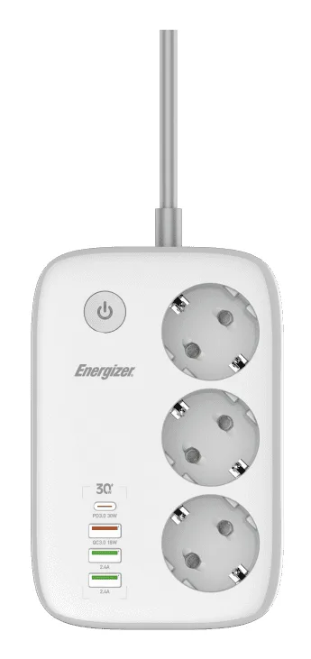 PRESA MULTIPLA ENERGIZER 3 SCHUKO + 4 USB A CON INTERRUTTORE E WIFI