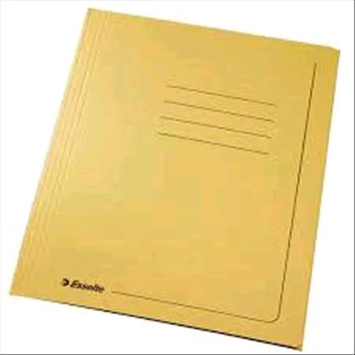 Esselte Manilla Cartelle 3 Lembi con Stampa in Cartoncino 250X350MM Dorso Espandibile Col. Giallo Conf 25 Pz.