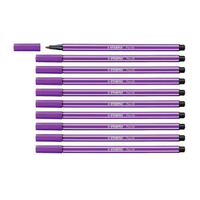 Stabilo Pen 68 Penna per Grafica Tratto 1 mm Colore Lilla Conf. 10 Pz.
