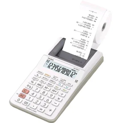 Casio HR-8RCE Calcolatrice Scrivente Display 12 Cifre Colore Bianco