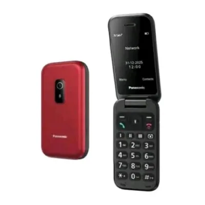 Panasonic KX-TF600EXR 2.4" Clamshell Senior Phone Tasto Sos Rosso