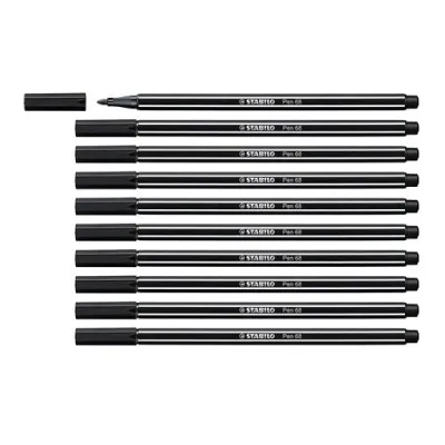 Stabilo Pen 68 Penna per Grafica Tratto 1 mm Colore Nero Conf. 10 Pz.