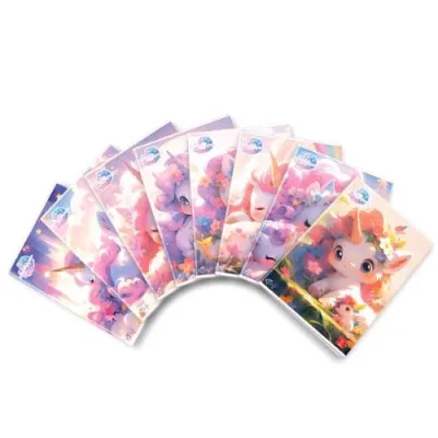 Pigna Unicorni Maxi Quaderno Punto Metallico 100 g A4 38 Fogli a Righe 0C 8 Soggetti Assortiti Conf 10 Pz.