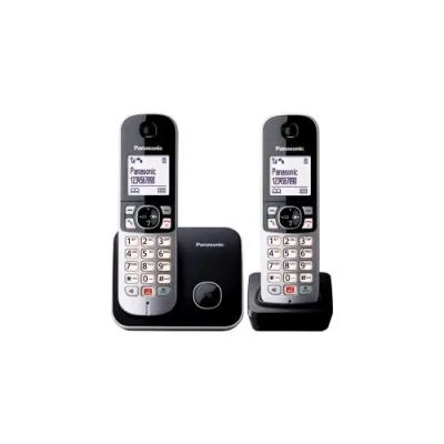 Panasonic KX-TG6852JTB Duo Cordless DECT con Identificatore di Chiamata Vivavoce Nero/Grigio
