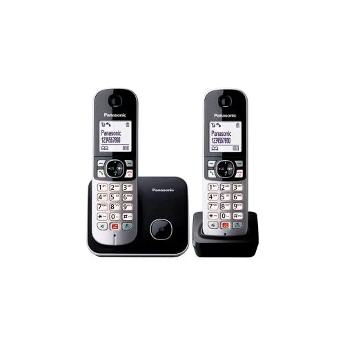 Panasonic KX-TG6852JTB Duo Cordless DECT con Identificatore di Chiamata Vivavoce Nero/Grigio