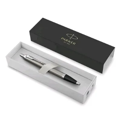 Parker Im SS CT Penna a Sfera a Scatto Punta M Fusto in Acciaio Inchiosro Blu