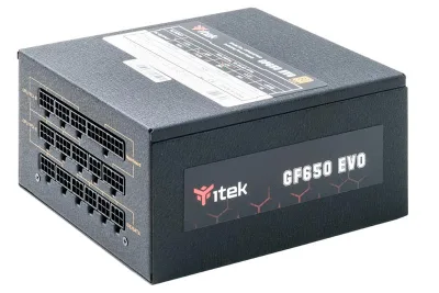 ITEK GF650 Evo Alimentatore ATX 650W 80PLUS Gold Modulare Ventola FDB 12cm Condensatori Giapponesi Black