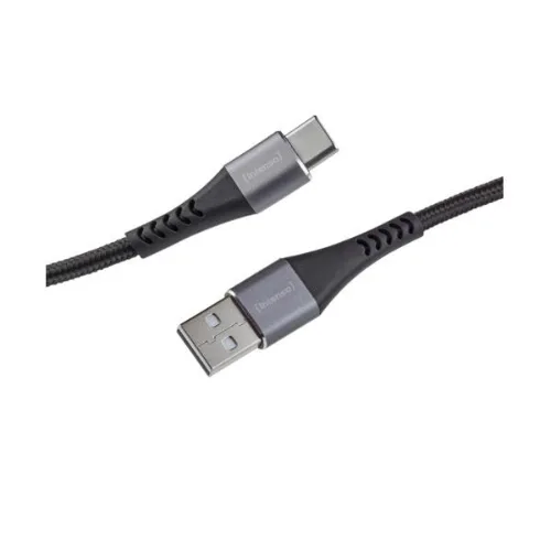 Intenso Cavo Intrecciato Dati Ricarica USB-C Maschio Maschio 60 W 3A Quick Charge 3.0 Conf 3 Pz. 1 m +2 m + 0.5 m Nero