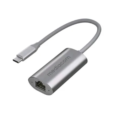 Mediacom MD-C323 Adattatore da USB-C a Gigabit Ethernet in Alluminio