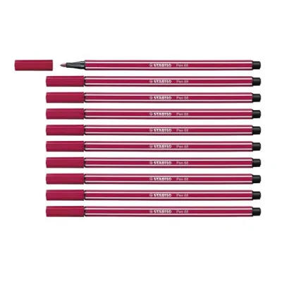 Stabilo Pen 68 Penna per Grafica Tratto 1 mm Colore Rosso Scuro Conf. 10 Pz.
