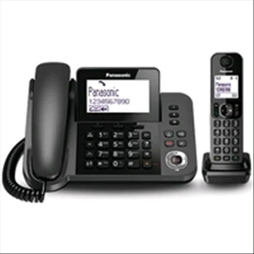 Panasonic KX-TGF320EXM 2 in 1 Cordless DECT + Telefono da Tavolo con Segreteria Colore Nero