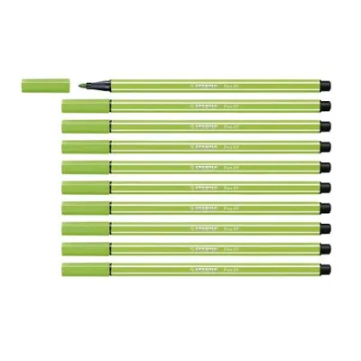 Stabilo Pen 68 Penna per Grafica Tratto 1 mm Colore Verde Chiaro Conf. 10 Pz.
