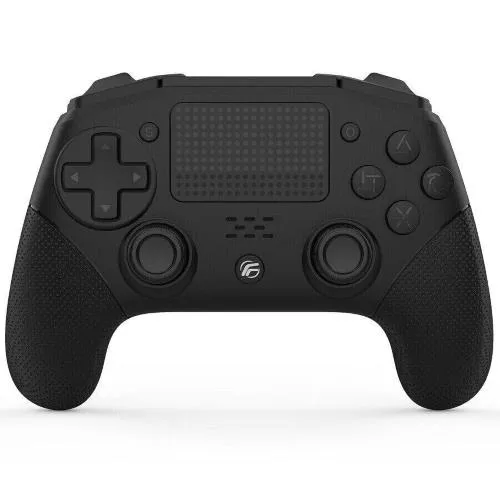 Fenner Controller Wireless Programmable Programmabile Joypad Wireless Doppia Vibrazione a 6 Assi Giroscopio Accelerometro Integrato Jack 3.0 Batteria al Litio 600 mAh per PS4 (V2) PS4/Pro/Slim/PC/Steam Black