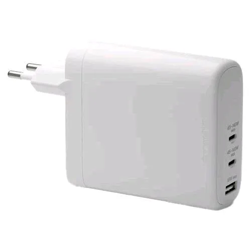 DBRAMANTE 1928 Wall Charger-Caricabatterie da Rete USB-C USB-A 3 Uscite 140W + 100W + 18W Bianco