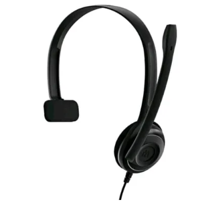 EPOS PC7 USB Mono Cuffia con Microfono Unidirezionale con Cancellazione del Rumore Nero
