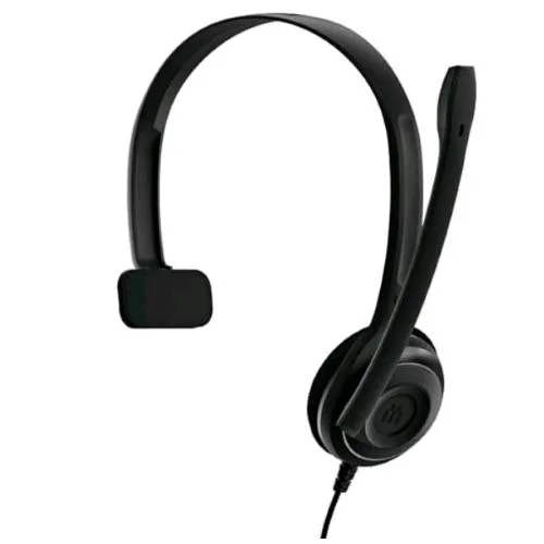 EPOS PC7 USB Mono Cuffia con Microfono Unidirezionale con Cancellazione del Rumore Nero