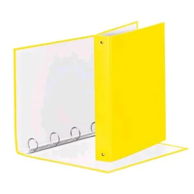 Esselte Meeting Raccoglitore 4 Anelli da 30 mm in Cartoncino Plastificato CM 22X30X4 A4 Giallo Limone