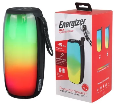 SPEAKER BT + 1800MAH ENERGIZER PORTABLE FM, MICRO SD CARD & USB