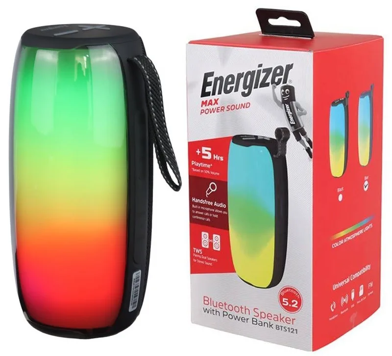 SPEAKER BT + 1800MAH ENERGIZER PORTABLE FM, MICRO SD CARD & USB