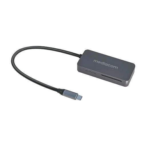 Mediacom MD-S405 Lettore di Schede 5 in 1 USB-C 3.0 Compatibile con Schede SD e Micro SD