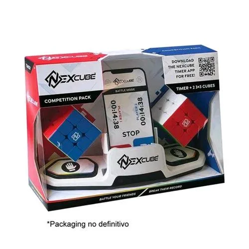 Goliath Nexcube Competition Pack con Supporto per Cellulari Cronometro e 2 Cubi di Rubik 3X3