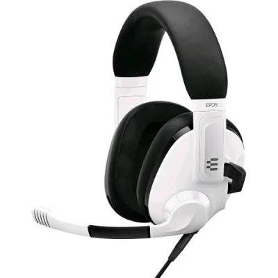 EPOS Sennheiser H3 Cuffie Gaming Ad Acustica Chiusa Cuffie con Microfono con Cancellazione del Rumore Plug & Play Audio di Alta Qualita' Regolabili ed Ergonomiche Cuffie PS4, PS5, Switch, Xbox, PC, Mac Bianco