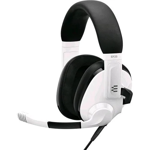 EPOS Sennheiser H3 Cuffie Gaming Ad Acustica Chiusa Cuffie con Microfono con Cancellazione del Rumore Plug & Play Audio di Alta Qualita' Regolabili ed Ergonomiche Cuffie PS4, PS5, Switch, Xbox, PC, Mac Bianco