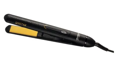 Ariete 8143 Gold Hair Piastra per Capelli Rotonda Rivestimento in Ceramica, Temperatura Costante Funzione Ionica Anti Crespo, Forma Tonda Adatta a Tutti I Finishing, Blocco Piastre, Nero