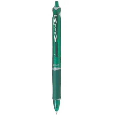 Pilot Acroball Begreen Punta a Sfera Ecologica Inchiostro Verde Punta Media Grip Ergonomico Conf. 10 Pz.