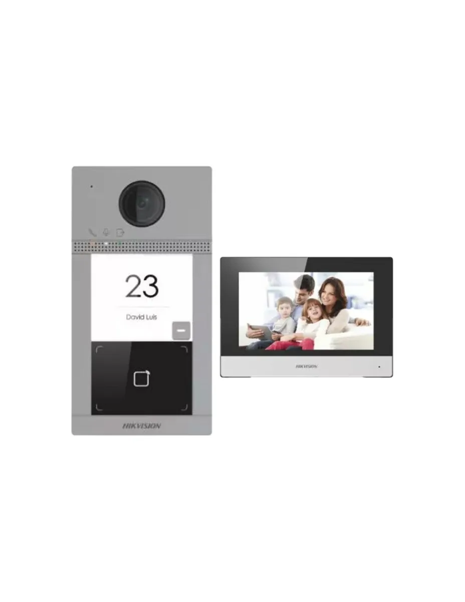 Kit videocitofono IP monofamiliare con stazione esterna Hikvision