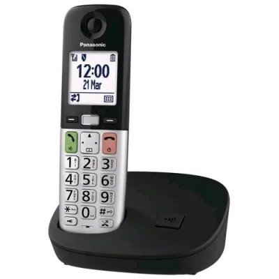Panasonic KX-TGU410EXB Cordless DECT Senior Tasti Grandi Nero Silver