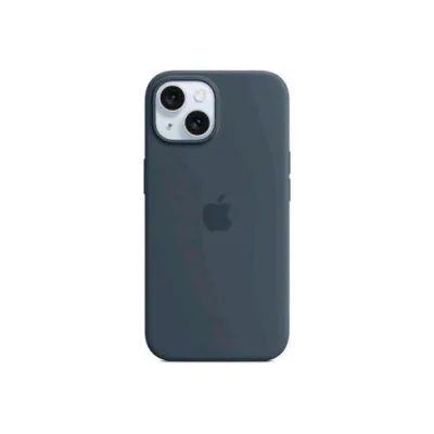 Apple iPHONE 15 Silicon Case Custodia in Silicon Magsafe Storm Blue