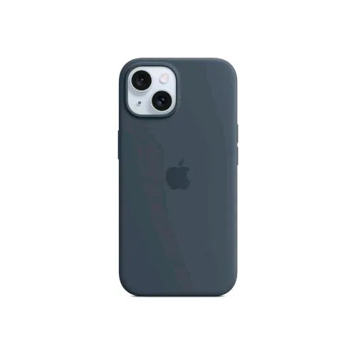 Apple iPHONE 15 Silicon Case Custodia in Silicon Magsafe Storm Blue